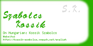 szabolcs kossik business card